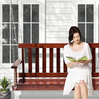 Upgraded Outdoor Wooden Porch Swings 48 Inch Outdoor Swings - Image 7