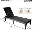 Chaise Lounge Outdoor Set of 4, Adjustable Pool Lounge Chair - Image 3