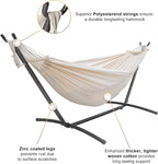 SZHLUX Double Hammock with Stand Included 450lb Capacity Steel Stand, Premium - Image 3