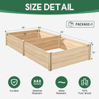 AMERLIFE 8x4 Ft Wood Raised Garden Bed, Durable 15 Inch Depth Planter Box - Image 5