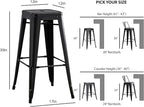 AC Pacific 30” Metal Backless Barstool Set of 2 – Country Rustic Style - Image 3