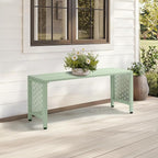 VINGLI 40in Outdoor Metal Bench, All-Weathe Backless Patio Bench - Image 7
