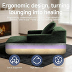 45'' Chaise Lounge Chair Indoor, Corduroy Upholstered Boneless Sofa Bed - Image 5