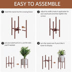 Plant Stand Indoor for 2 Height Options, Mid Century Modern Outdoor Planter - Image 9