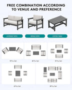 SERWALL 4 Pieces HDPE Outdoor Sofa Set - Image 6