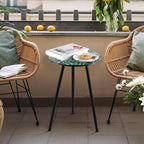 Metal Outdoor Side Tables Set of Two Small Outside Round End Table - Image 2