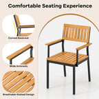 Tangkula 6 Pieces Outdoor Acacia Wood Dining Set, Patio Table and Chairs Set - Image 7