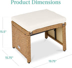 Best Choice Products Set of 2 Wicker Ottomans, Additional Seating, Side Table - Image 7