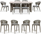 PURPLE LEAF 7-Piece Patio Dining Set Outdoor Furniture Rectangular Table and by PURPLELEAF