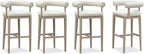 PURPLE LEAF Bar Height Stools Set of 4 Patio Modern Olefin Upholstered Barstools - Image 3