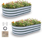 Gardmax 2 Pack Galvanized Raised Garden Bed, Lightweight Planter Boxes Outdoor by ChooseGardmaxforbetterlife