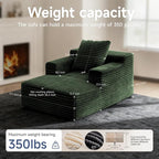 45'' Chaise Lounge Chair Indoor, Corduroy Upholstered Boneless Sofa Bed - Image 2