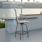 PHI VILLA Outdoor Swivel Patio Bar Stools Set of 4, 30 Inch Bar Height Tall - Image 7