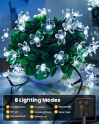 Brightown 60 LED Solar Flower String Lights Outdoor Waterproof Fairy Lights - Image 4