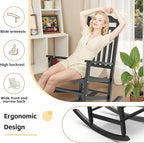 Patio Rocking Chair Outdoor Set of 2, Weather Resistant Poly Resin Oversized - Image 5