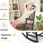 Patio Rocking Chair Outdoor Set of 1, Weather Resistant Poly Resin Oversized - Image 5