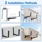 Halatool 2-Pack Adjustable Window Box Bracket, Heavy Duty Wall Mount Planter - Image 5