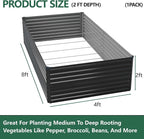 Vengarus 8x4x2FT Galvanized Raised Garden Bed Kit, Large Rectangle Elevated - Image 2