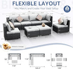 NICESOUL 8 Person Outdoor Patio Furniture Set, Extra Large Wicker Sectional Sofa - Image 4