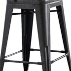AC Pacific 24” Metal Barstool Set of 2 – Country Rustic Style - Image 7