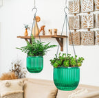 Melphoe 2 Pack Self Watering Hanging Planters Indoor Flower Pots, 5.3/8.3 Inch - Image 2