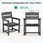 SERWALL HDPE Outdoor Dining Chair, Patio Dining Chair - Image 2