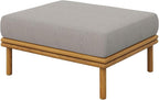 Modway Wren Teak Wood Outdoor Ottoman in Natural Driftwood - Image 4