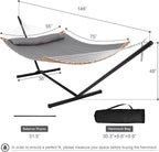 Outdoor Hammock with Stand Included, Heavy Duty Hammock with Curved Spreader Bar - Image 6