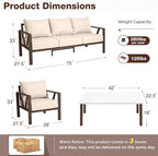 Outdoor Patio Furniture Set, 4 Pieces Metal Patio Furniture Set - Image 7
