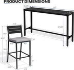Crestlive Products Outdoor Bar Table and Chairs Set, 3 Piece Outside Patio Bar - Image 2