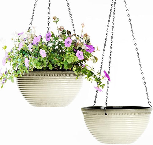 2 Pack Hanging Planters for Indoor Outdoor Plants, 10 Inch Hanging Planter by Vanslogreen