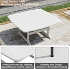 Outdoor Dining Set, HDPE 9-Piece Patio Table and Chairs Set, All-Weather - Image 5