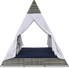 SOFTSEA Outdoor Sunbed with Cushions and Colorful Pillows, Patio Tent Shape - Image 5