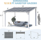 AECOJOY 12' x 8' Outdoor Gazebo Pergola - Image 5
