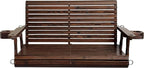 Wooden Porch Swing 2-Seater, High Backrest and Deep Seat, Bench Swing - Image 8