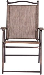 Giantex Set of 2 Patio Folding Chairs, Outdoor Patio Dining Chairs w/Armrest - Image 6