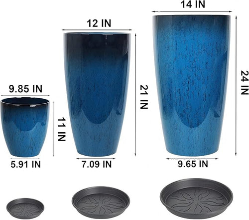 24, 11 Inch Large Plastic Planters - Image 2