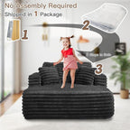 56" Oversized Chaise Lounge Chair Indoor, Plush Faux Fur Sleeper Sofa Couch Bed - Image 8