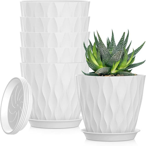 5 Inch Planter Pots, 6 Pack Indoor Planters, Small Flower Pots by SQKH
