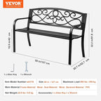 VEVOR Outdoor Bench, 50 inches Metal Garden Bench - Image 3