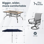 PHI VILLA Outdoor Patio Dining Set - Image 9
