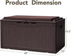 Devoko 100 Gallon Deck Box, Waterproof Resin Outdoor Storage Box - Image 5