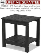 Stoog Outdoor Side Table with 2 Layer Storage, All-Weather Rectangular End Table - Image 3