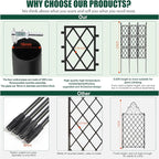 Garden Trellis for Climbing Plants Outdoor 5.25 FT, Iron Pipe Metal Support - Image 3