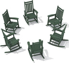 SERWALL HDPE Outdoor Rocking Chair Set of 6, Patio Rocking Chairs by SERWALL