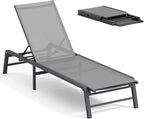 Aluminum Chaise Lounge Chair Outdoor, Foldable Patio Lounge Chair Assemble-Free by Unknown