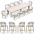 PURPLE LEAF 11 Pieces Outdoor Dining Set Patio Dining Furniture Aluminum Wicker by PURPLELEAF