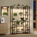 Plant Stand Indoor with Grow Lights 11 Tiered Wood Indoor Plant Shelf 62" Tall by Unknown