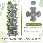 Umigy 2 Set of 7 Tier Vertical Planter Stackable Tower Planters Strawberry Herb - Image 5