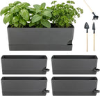 4 Pack Self Watering Pots for Indoor Plants 17 Inches Window Boxes Planters by KvyusFlourish
